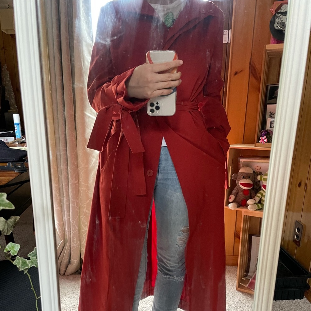Brand new red trench jacket